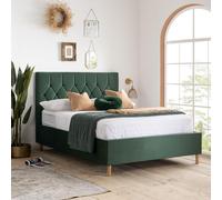 Loxley Ottoman Storage Bed - Green Fabric - Sizes Available