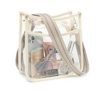 LOXOMU Clear Cross body Bag Stadium Approved - Clear Bag for Women with Adjustable Strap,See Through Handbag for Concerts Sports Events Festivals