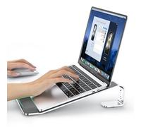 LOXP Laptop Stand for Desk, Laptop Stand with Wrist Support, Ergonomic Detachable Laptop Riser, Mount, Riser Holder Notebook Stand for MacBook Air Pro, HP, Dell, XPS, HP (10-17") Laptops - Silver