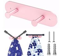 LOXSUN Ironing Board Hanger Wall Mount, Ironing Board Holder with Removable Hooks, Laundry Rooms Iron Boards Hook for Wall for Y or T Leg (Rose Gold)