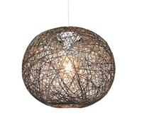 Loxton Lighting Brown Abacca String Ball Lampshade 25cm - Easyfit Lightweight Globe Pendant Shade, Natural Woven Design, Fits BC/B22 & ES/E27 Ceiling Fittings