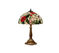 Loxton Lighting Classic Orange Dragonfly Tiffany Stained Glass Table Lamp - 12 inch Diameter - Great for Living Rooms, Hallways, and Bedrooms (A-CR50-12T)
