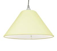 Loxton Lighting Cream Fabric Coolie Pendant Lampshade, 26cm Tapered Edge Design, Stitched and Rolled Edge Finish, Traditional Style Indoor Ceiling Light, E27/B22 Base