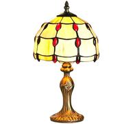 Loxton Lighting Jewel Tiffany Table Lamp - 8' Diameter (Red Jewel)