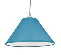Loxton Lighting Plain Cotton Coolie Lampshade - for Table Lamps or Ceiling - Cylinder Pendant with Reducer - 10'' / 25cm (Cornflower Blue)
