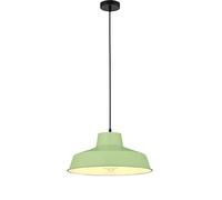 Loxton Lighting Sage Green Light Shade, Metal Pluto Ceiling 14inch Pendant Light Fitting, Modern Hanging Black Pendant Fitting Adjustable Cable E27 60W Lamp for Kitchen, Bedroom, Living Room