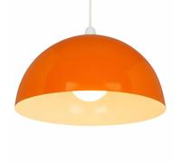 Loxton Lighting SP450-ORG 35cm Burnt Orange Metal Easy Fit Pendant Lampshade | Dual Shade Ring | B22 & E27 Compatible | White Interior | No Wiring Required