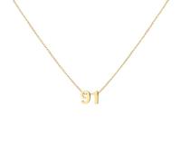 LOXUAKAM Gold Number Necklace for Women 18K Gold Plated Dainty Charm Birth Month Cute Pendant Choker Necklace Personalized Jewelry Birthday Gift for Her, Stainless Steel, No Gemstone