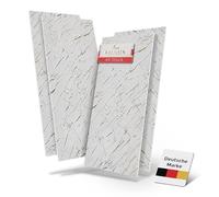 LoXus - Marble Look White with Gold PVC Wall Cladding - 4 Kitchen Back Panels 120 x 60 cm - Waterproof 3D Decorative Panels for Bathroom, Shower