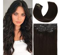Loxxy Human Hair Clip in Extensions Seamless Clip on Hair Extensions 22inch Remy Hair Extensions Clip in Human Hair Color Natural Black Ultra-Thin Pu Weft Technology 7pieces 110gram