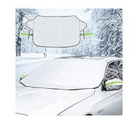LoyaForba Car Magnetic Windshield Snow Cover, 4 Layers WAaterproof Windproof Protection,Snow,Ice,Sun,Frost Defense, Universal for SUV, Truck, Sedan, Van (Silver)