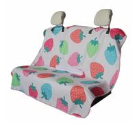 LoyaGour Back Seat Cover for Car Trucks Van SUV,Waterproof Rear Bench Towel Seat Covers for Dogs and Kids,Automotive Backseat Protector (Strawberry)