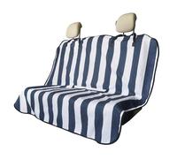 LoyaGour Back Seat Cover for Car Trucks Van SUV,Waterproof Rear Bench Towel Seat Covers for Dogs and Kids,Automotive Backseat Protector (Blue Stripe)