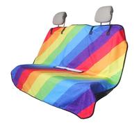 LoyaGour Back Seat Cover for Car Trucks Van SUV,Waterproof Rear Bench Towel Seat Covers for Dogs and Kids,Automotive Backseat Protector (Rainbow)