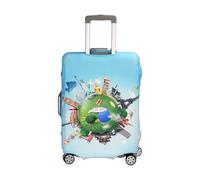 LoyaGour Luggage Cover for Suitcase,Elastic Spandex Carry on Luggage Protector Suitcase Covers,Suit Case Sleeve Fit 18-32 Inch Luggages, Blue Travel, L, Luggage Cover