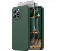 Loyal Bee Designed for iPhone 13 Pro Max Case, Compatible with MagSafe, with 2X Privacy Screen Protectors, Full Camera Protection, Silicone Shockproof Protective Slim Phone Case 6.7", Alpine Green