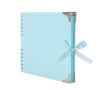 LOYAL BOOK Scrapbook (8 x 8 inch) Scrapbook Album 60 Pages Ideal for Your DIY Scrapbooking Albums Wedding and Anniversary Family Photo Album (blue)