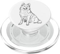 Loyal Companion Dog Outline Sketch Art PopSockets PopGrip for MagSafe