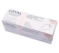 Loyal Disposable Piping Bags Clear 100 Pieces, Disposable Icing Bags, BPA-Free, Recyclable LDPE, Anti-Slip, Piping Bags for Decorating Cakes, Cupcakes & Pastries - 45 cm