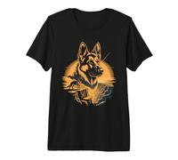 Loyal German Shepherd Standing On Canyon Cliff Premium T-Shirt