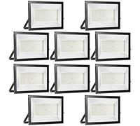 loyal LED Floodlight 200W 10 Pack 20000LM Warm White 6000K Super Bright Outdoor LED Spotlight IP65 Waterproof Tempered Glass Garage Light for Entrance Patio Square Factory