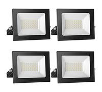 loyal LED Floodlight 30W 4 Pack 3000LM Warm White 6000K Super Bright Outdoor LED Spotlight IP65 Waterproof Tempered Glass Garage Light for Entrance Patio Square Factory