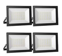 loyal LED Floodlight 50W 4 Pack 5000LM Warm White 6000K Super Bright Outdoor LED Spotlight IP65 Waterproof Tempered Glass Garage Light for Entrance Patio Square Factory