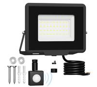 loyal Security Lights Outdoor Motion Sensor, 30W PIR Sensor Security Light Detachable 2700LM 6500K Cold White LED Outdoor IP65 Waterproof Floodlight for Garage Garden
