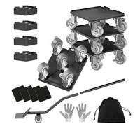 LOYAL TIGER Furniture Dolly, Heavy Duty Black Carbon Steel Dolly with 5 360° Rotatable Rubber Wheels, Maximum Load 3307LBS