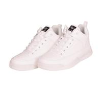 Loyalty and Faith Mens All Black Plain Trainers Lace Up Hi Top Trainers Lace Fastening Cushioned Black Sole Trainers White 11