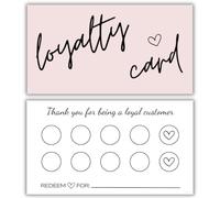 Loyalty Card 10 Punch Reward System | Punch Card | 50 pack 2 x 3.5 Inch business card size