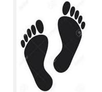 Loyalty Card Self Inking Stamp - Footprints - Comes with Spare Replacement Ink pad - Black Ink