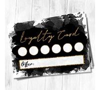 Loyalty Cards Beauty Lashes Nails Business (Pack of 50) (Black & Gold)