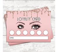 Loyalty Cards Beauty Lashes Nails Business (Pack of 50) (Lashes)