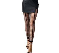 LOYASEAL Fishnet Tights Plus Size, Striped Fishnets, Footless Fishnet Stockings for Women, Stripe, One Size