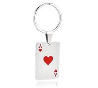 Loybora Cool Punk Rock Poker Card Ace Pendant Necklace for Men Boyfriend, Playing Card Poker Tag Lucky Ace of Spade Heart Royal Flush Games Chain Necklace, Stainless Steel, No Gemstone