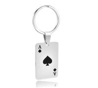 Loybora Cool Punk Rock Poker Card Ace Pendant Necklace for Men Boyfriend, Playing Card Poker Tag Lucky Ace of Spade Heart Royal Flush Games Chain Necklace, Stainless Steel, No Gemstone