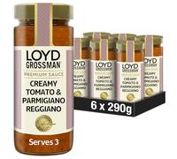 Loyd Grossman Creamy Tomato & Parmigiano Reggiano Premium Pasta Sauce - Rich Cheese & Tomato Blend For Luxurious Italian-Inspired Dishes, 290 g (Pack of 6)
