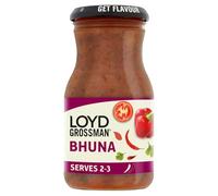 Loyd Grossman Indian Sweet Bhuna Curry Sauce - Mild/Medium Spice, Tomato, Onion & Red Pepper, 350 g Jar (Pack of 6)