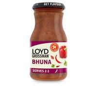 Loyd Grossman Indian Sweet Bhuna Curry Sauce - Mild/Medium Spice, Tomato, Onion & Red Pepper, 350 g Jar (Pack of 1)