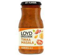 Loyd Grossman Indian Tikka Masala Sauce - Creamy Tomato, Yogurt & Honey Blend, Medium Spice, 350 g Jar (Pack of 6)
