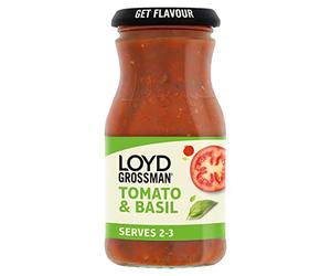 Loyd Grossman Italian Tomato & Basil Sauce - Sun-Ripened Tomatoes & Fragrant Basil, Ready-to-Pour, 350 g Jar (Pack of 1)