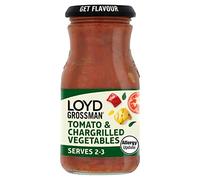 Loyd Grossman Italian Tomato & Chargrilled Vegetables Sauce - Mediterranean Blend With Courgette, Aubergine & Peppers, Vegetarian-Friendly, 350 g Jar (Pack of 1)