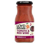 Loyd Grossman Italian Tomato & Red Wine Sauce - Sun-Ripened Tomatoes & Garlic, Robust Pasta Sauce, 350 g Jar (Pack of 1)