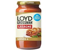 Loyd Grossman No Added Sugar Full-Flavoured Red Lasagne Cooking Sauce, 450 g Jar (Pack of 1)