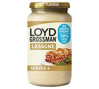Loyd Grossman No Added Sugar Silky White Lasagne Cooking Sauce, 450 g Jar (Pack of 1)