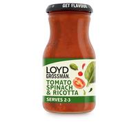 Loyd Grossman Tomato, Spinach & Ricotta Sauce - Vegetarian Italian Pasta Sauce With Sun-Ripened Tomatoes, Leafy Spinach & Creamy Ricotta 350 g (Pack of 6)