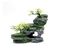 LOYEH Aquarium Resin Rockery Cave, Decoration Mountain Stone House for Fish Tank Ornament Tree Hole Hiding for Fun (Gray, 5.5in Mountain)