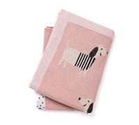Loyfoky Baby Blanket 100% Cotton Dachshund Puppy Dog Soft Knit Receiving Swaddle Blankets for Newborns Boy Girl Pink 40x30in