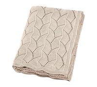 Loyfoky Baby Blanket Cellular 100% Cotton Breathable Cot & Pram Blanket for Newborns Boy Girl,Swaddle,Nursery Camel 100x80cm